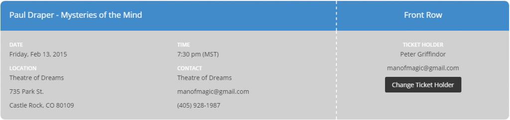 Customers and Event Producers Can Reassign Tickets